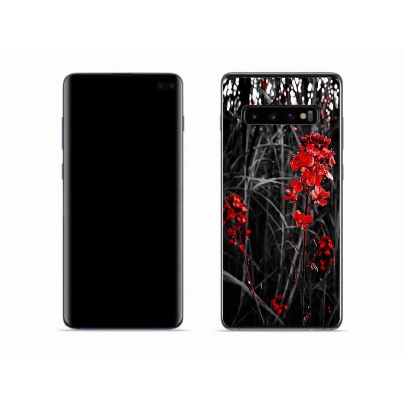 Zselés borítás mmCase Samsung Galaxy S10 - piros növényhez
