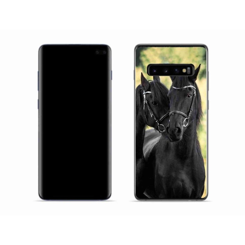 Gél borítás mmCase Samsung Galaxy S10 készülékhez - két fekete ló