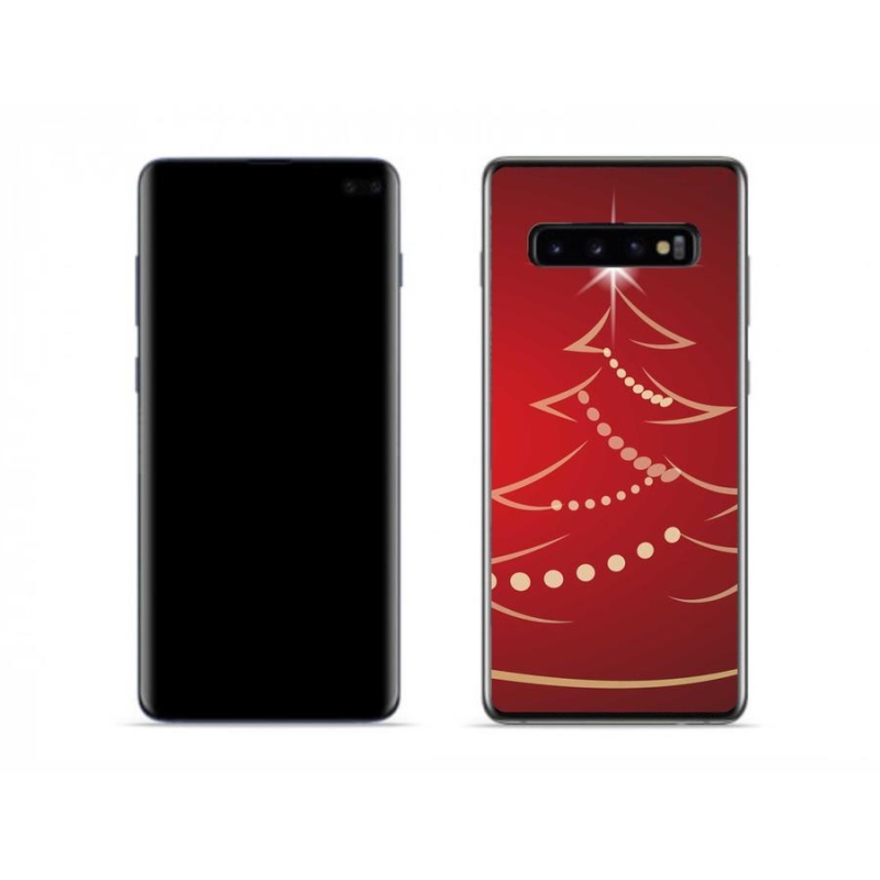 Gél borítás mmCase Samsung Galaxy S10 készülékhez - karácsonyfa karikatúra