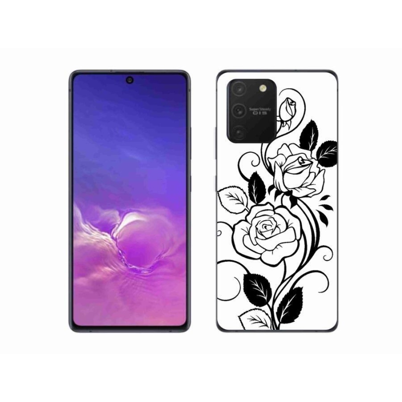 Zselés borítás mmCase Samsung Galaxy S10 Lite készülékhez - fekete és fehér rózsa