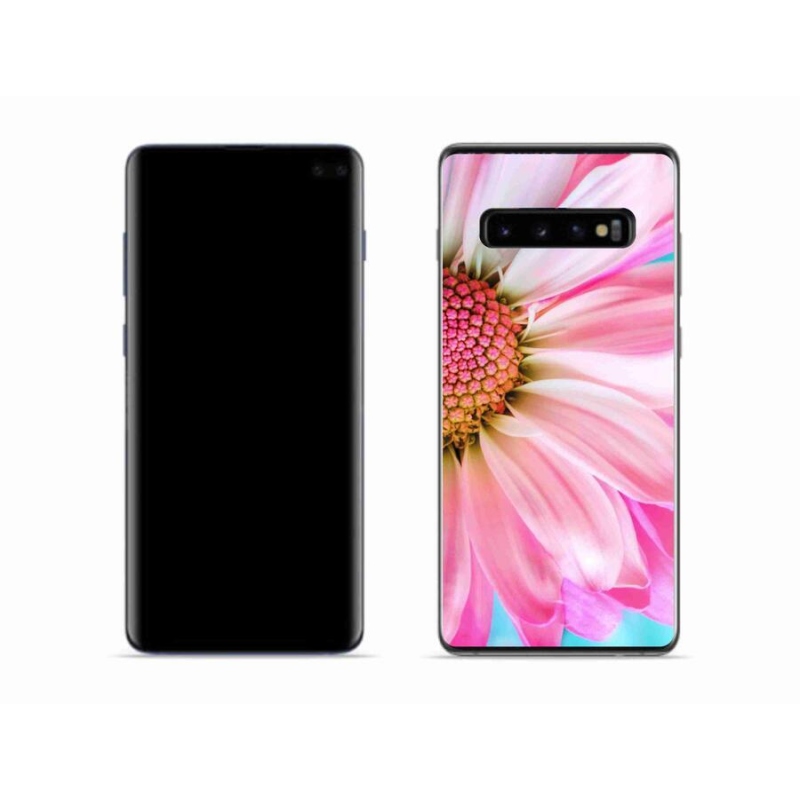 Gél védőhuzat mmCase Samsung Galaxy S10 készülékhez - rózsaszín virág