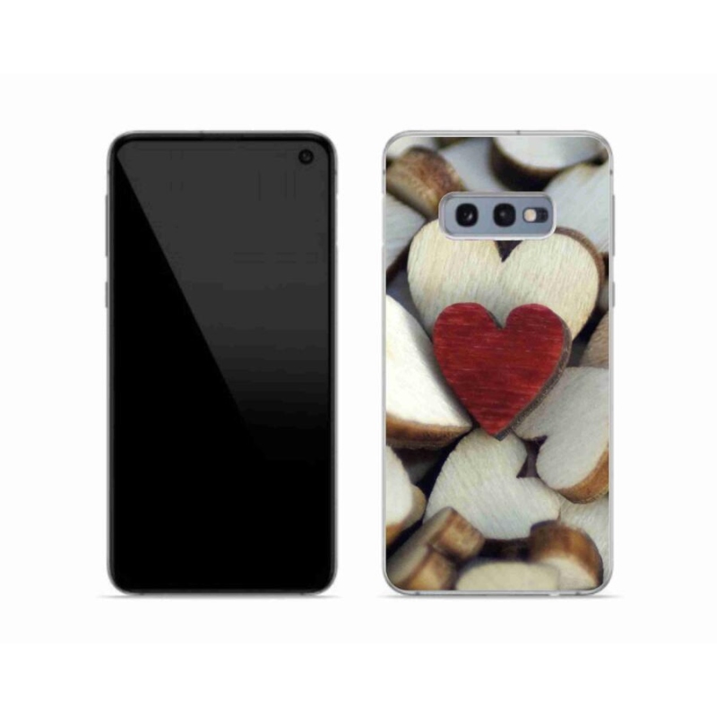 Zselés borítás mmCase Samsung Galaxy S10e készülékhez - gravírozott piros szív