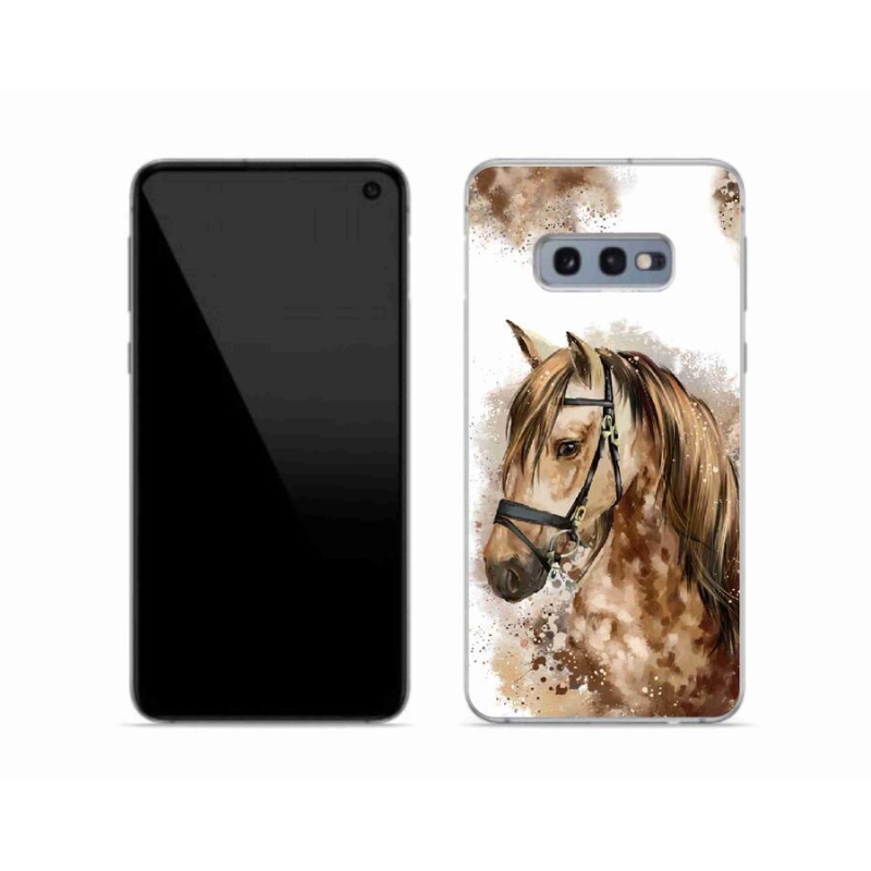 Zselés borítás mmCase Samsung Galaxy S10e készülékhez - barna rajzfilm ló
