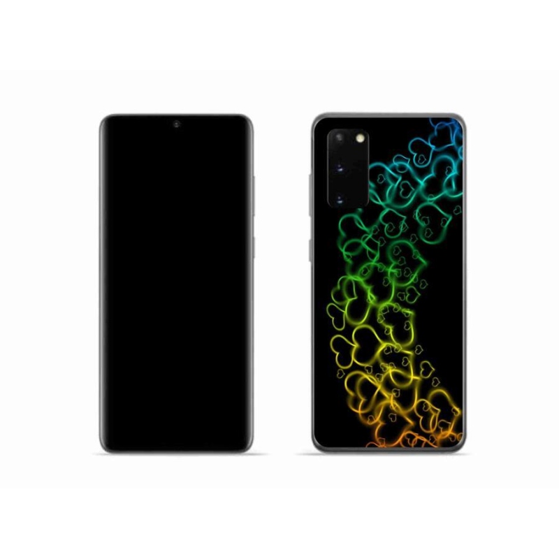 Gél védőhuzat mmCase Samsung Galaxy S20 készülékhez - színes szívek