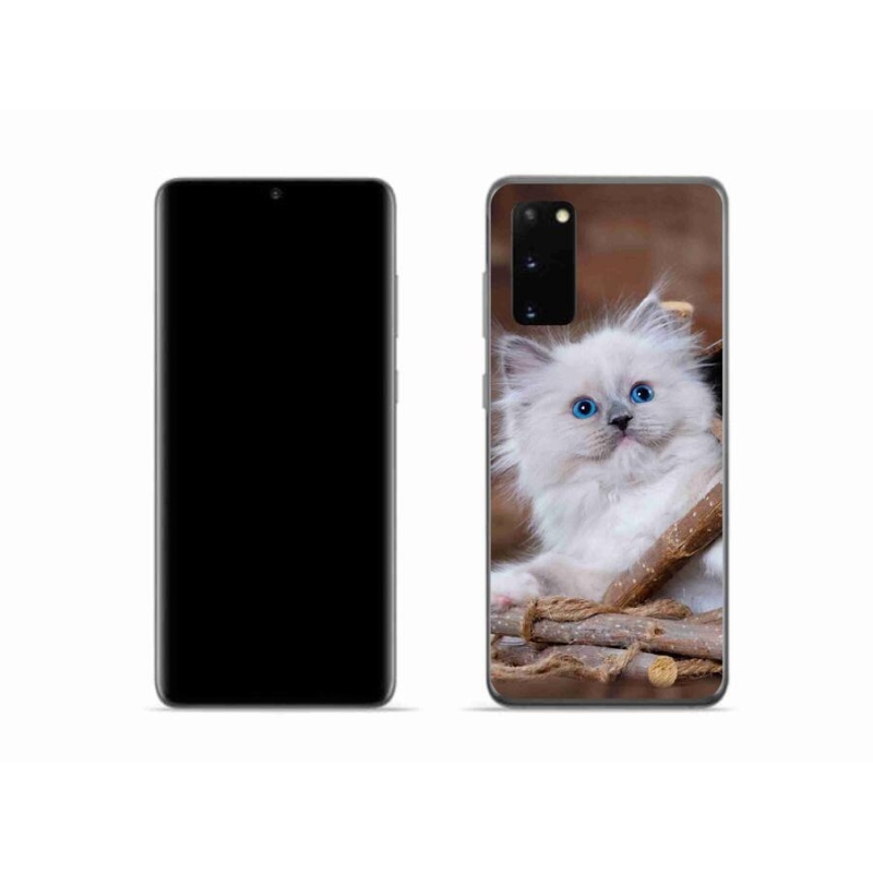 Gél védőhuzat mmCase Samsung Galaxy S20 készülékhez - fehér cica