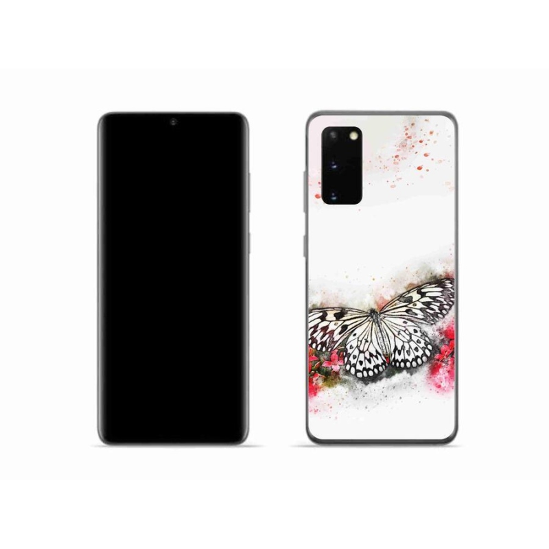 Zselés borítás mmCase Samsung Galaxy S20 készülékhez - fekete-fehér pillangó