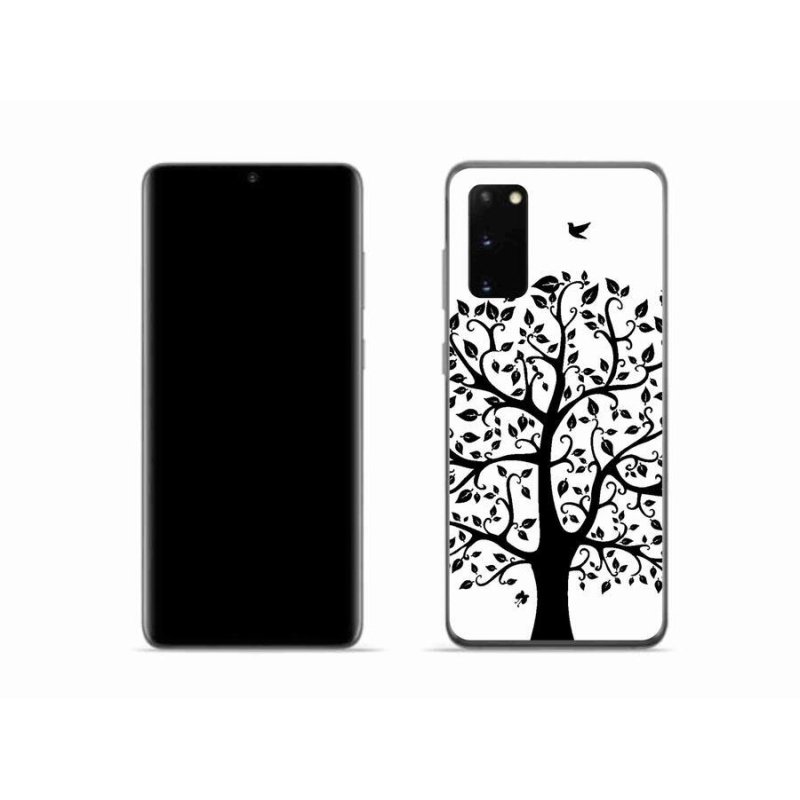 Zselés borítás mmCase Samsung Galaxy S20 készülékhez - fekete-fehér fa