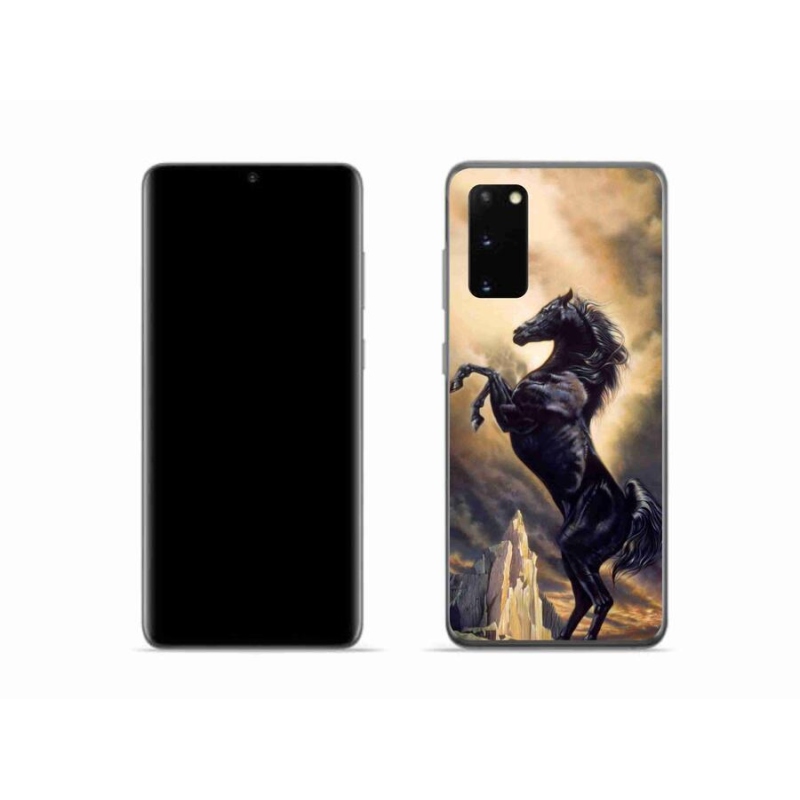 Zselés borítás mmCase Samsung Galaxy S20 készülékhez - fekete rajzfilm ló