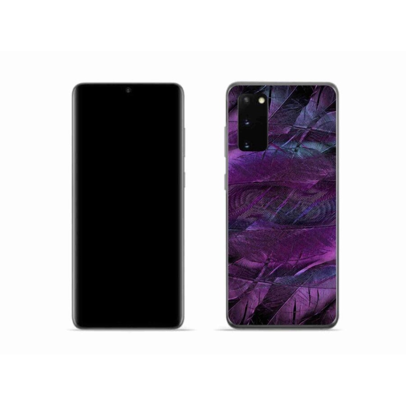 Gél védőhuzat mmCase Samsung Galaxy S20 készülékhez - lila tollak
