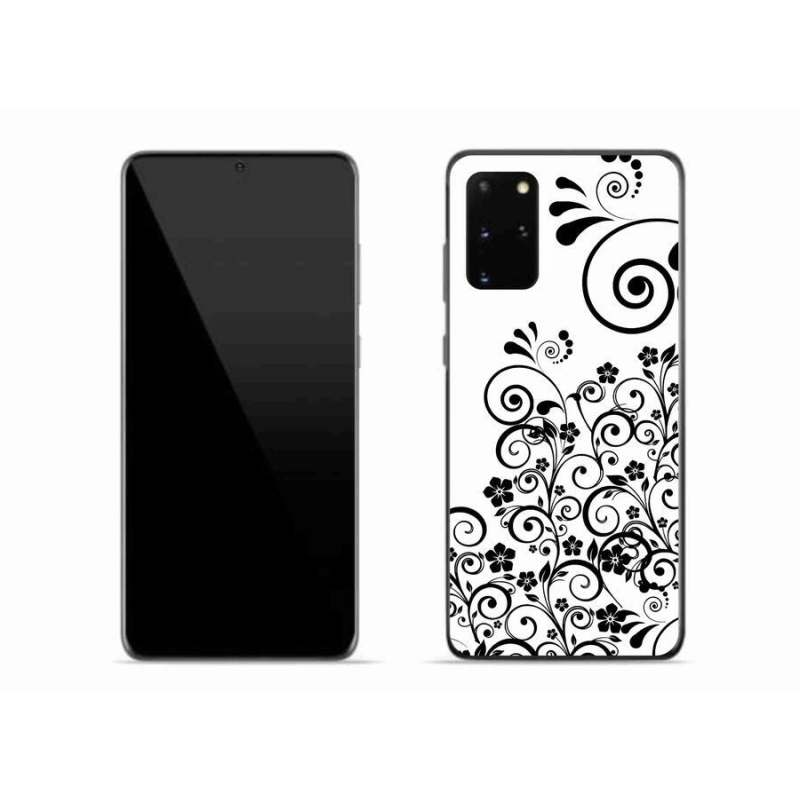 Zselés borítás mmCase Samsung Galaxy S20 Plus készülékhez - fekete és fehér virágmintás