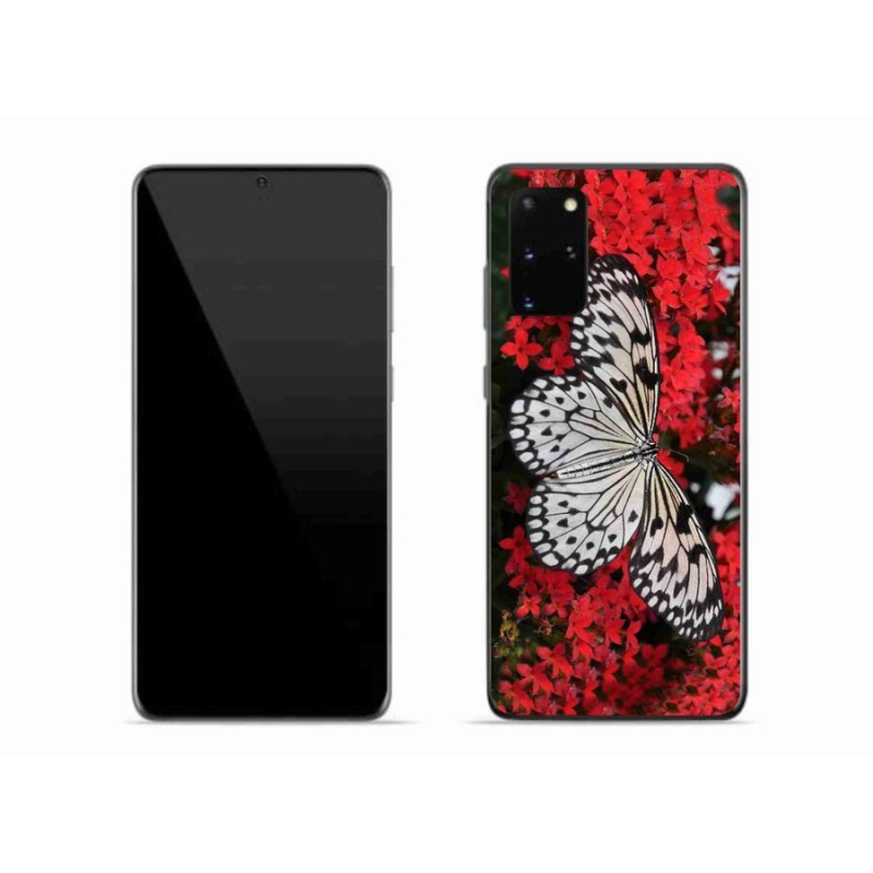 Gél védőhuzat mmCase Samsung Galaxy S20 Plus - fekete-fehér pillangó 1