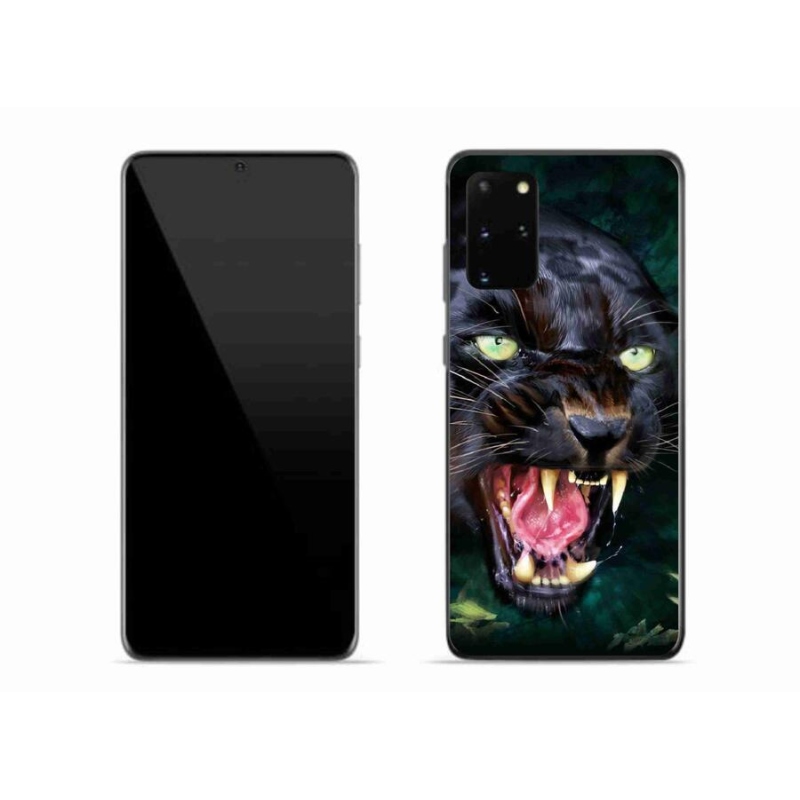 Zselés borítás mmCase Samsung Galaxy S20 Plus készülékhez - dühös fekete párduc