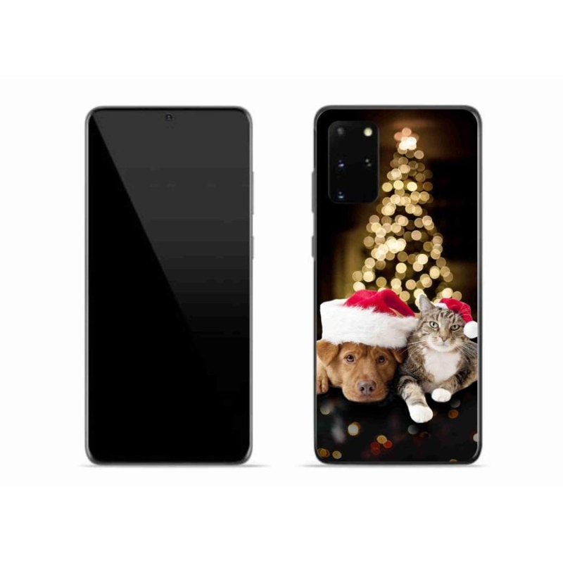 Gél borítás mmCase Samsung Galaxy S20 Plus készülékhez - Karácsonyi kutya és macska