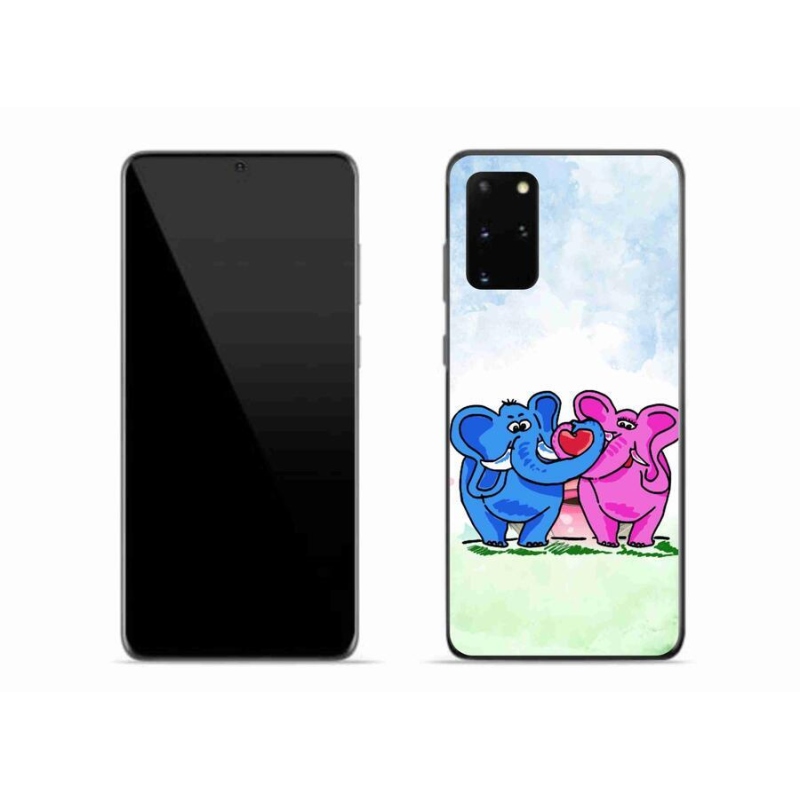Gél borító mmCase a mobiltelefon Samsung Galaxy S20 Plus - szerelmes elefántok