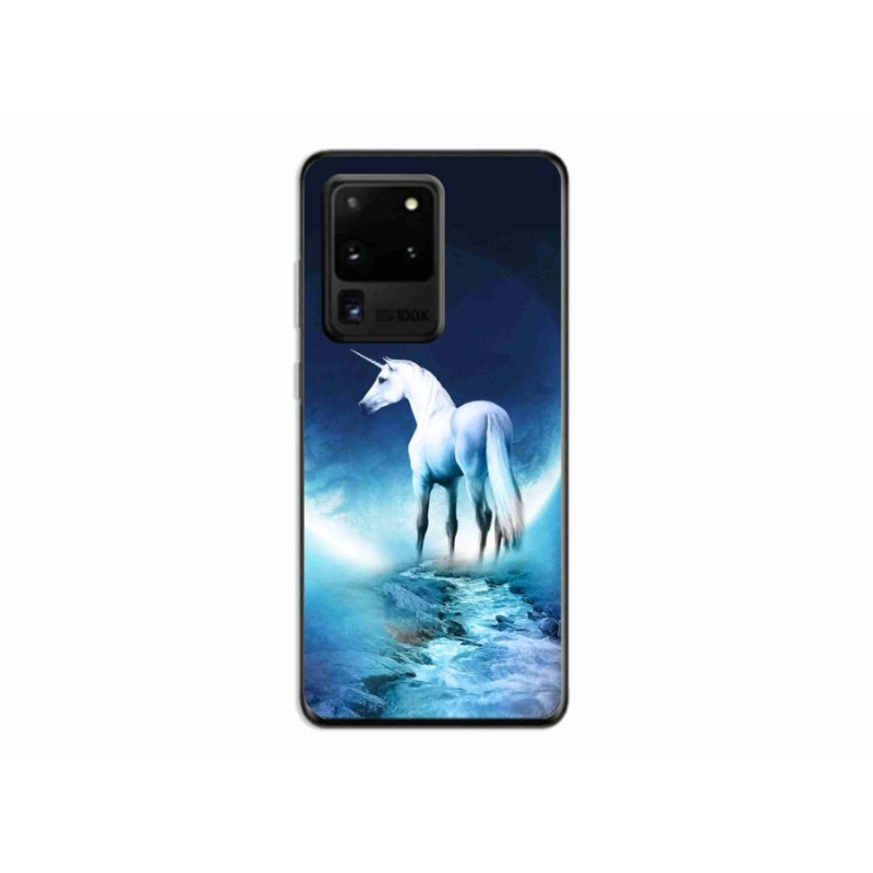 Zselés borítás mmCase Samsung Galaxy S20 Ultra készülékhez - fehér egyszarvú