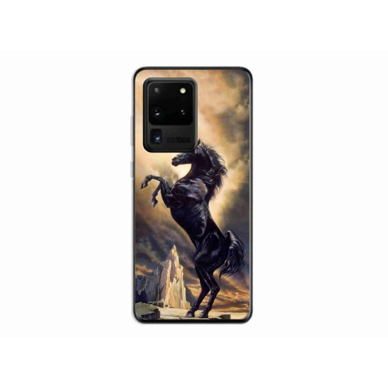 Zselés borítás mmCase Samsung Galaxy S20 Ultra - fekete rajzfilm lóhoz