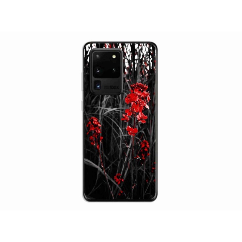 Zselés borítás mmCase Samsung Galaxy S20 Ultra - piros növényhez
