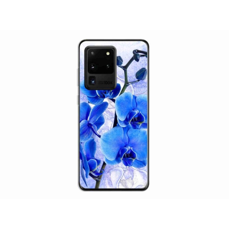 Gél védőhuzat mmCase Samsung Galaxy S20 Ultra készülékhez - kék virágok