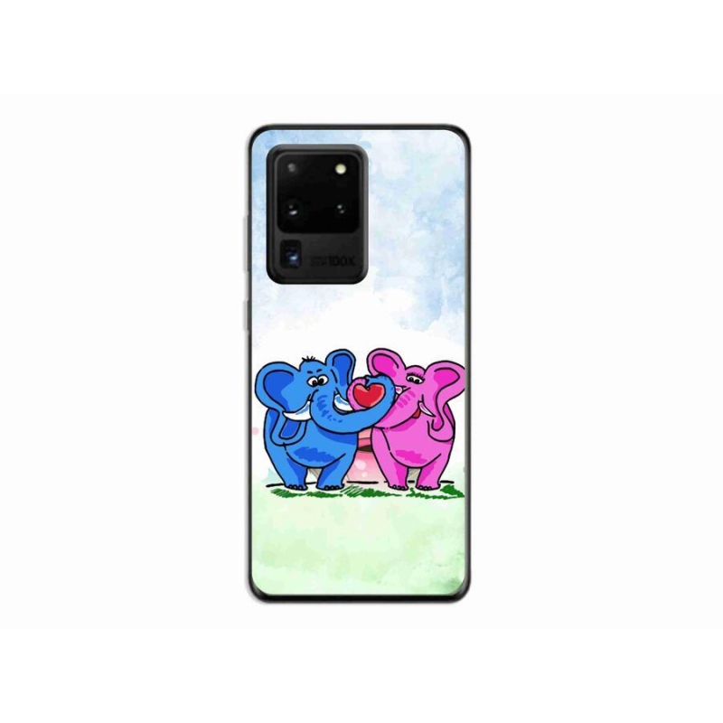 Gél borító mmCase a mobiltelefonon Samsung Galaxy S20 Ultra - szerelmes elefántok