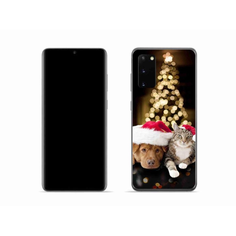 Gél borítás mmCase Samsung Galaxy S20 készülékhez - Karácsonyi kutya és macska