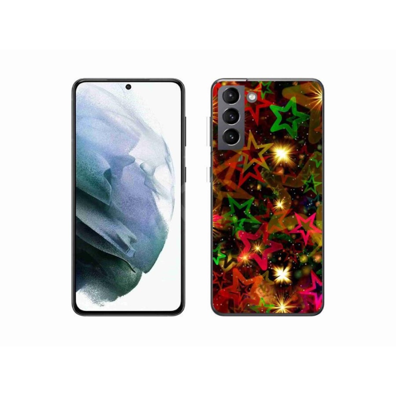 Gél borítás mmCase a mobiltelefon Samsung Galaxy S21 - színes csillagok
