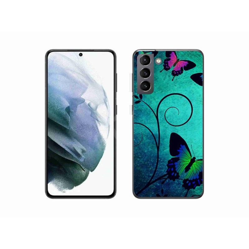 Gél borítás mmCase Samsung Galaxy S21 - színes pillangókhoz
