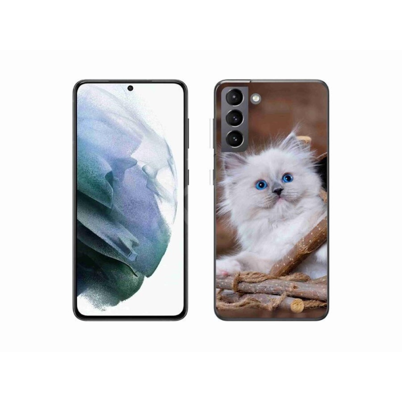 Zselés borítás mmCase Samsung Galaxy S21 készülékhez - fehér cica