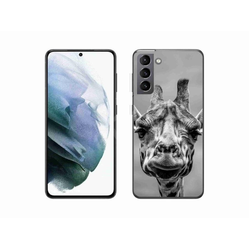 Zselés borítás mmCase Samsung Galaxy S21 készülékhez - fekete-fehér zsiráf