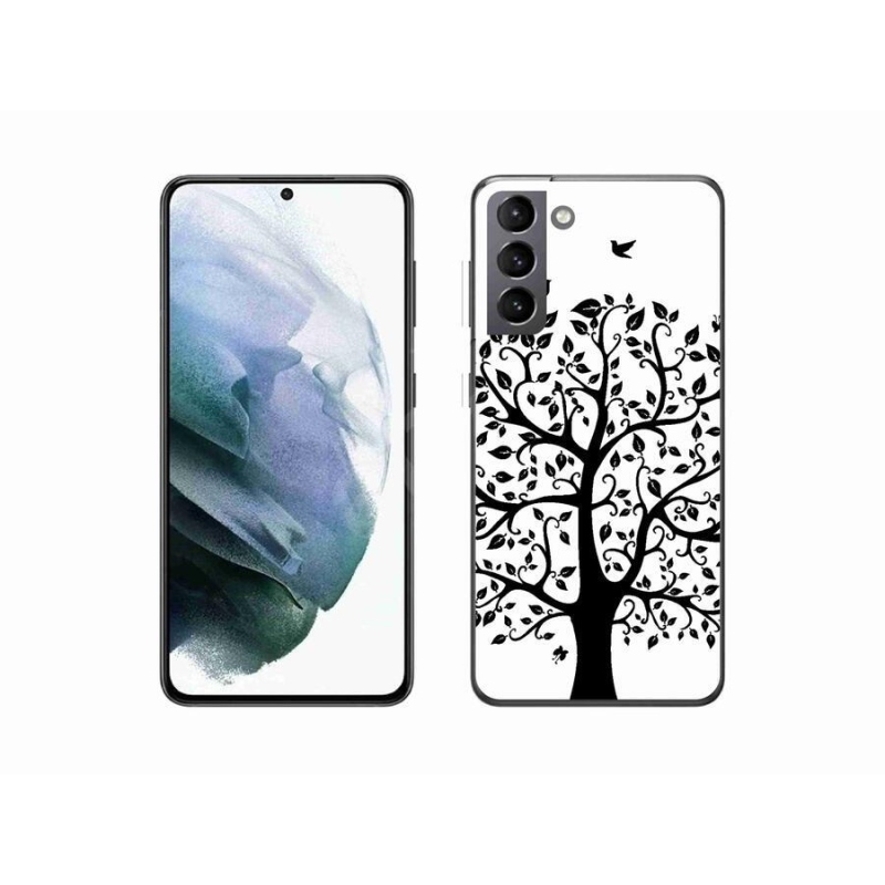 Zselés borítás mmCase Samsung Galaxy S21 - fekete-fehér fa