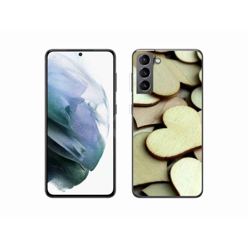 Gél borítás mmCase Samsung Galaxy S21 készülékhez - fából készült szívek