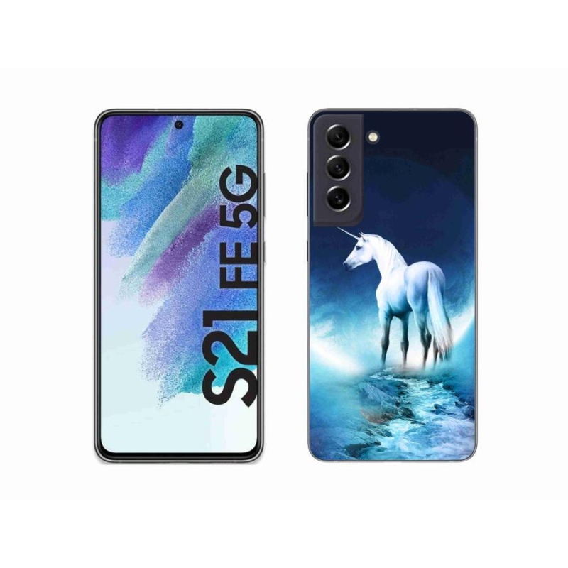 Gél védőhuzat mmCase Samsung Galaxy S21 FE 5G - fehér egyszarvúhoz