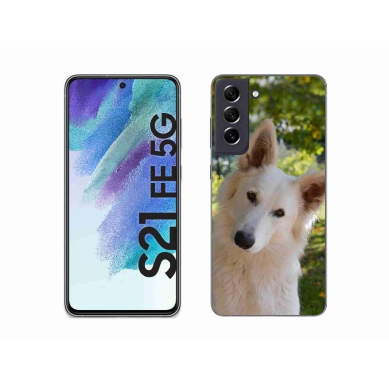 Gél védőhuzat mmCase Samsung Galaxy S21 FE 5G - fehér Svájci juhász 1