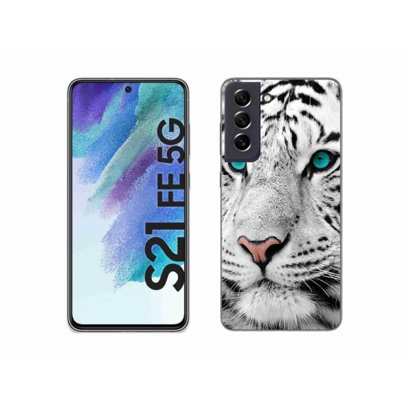 Zselés borítás mmCase Samsung Galaxy S21 FE 5G - fehér tigris