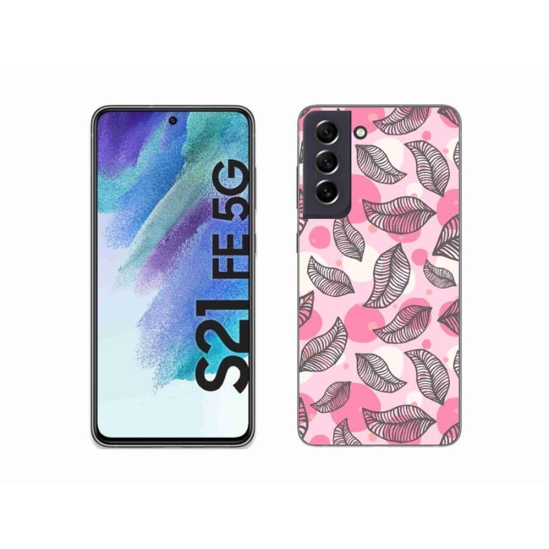 Gél borítás mmCase Samsung Galaxy S21 FE 5G - rajzfilmes hulló levelek
