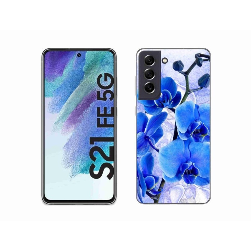Gél védőhuzat mmCase Samsung Galaxy S21 FE 5G - kék virágok