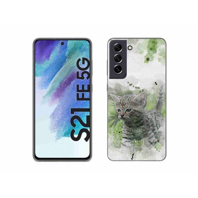 Gél borítás mmCase Samsung Galaxy S21 FE 5G - aranyos cica 1