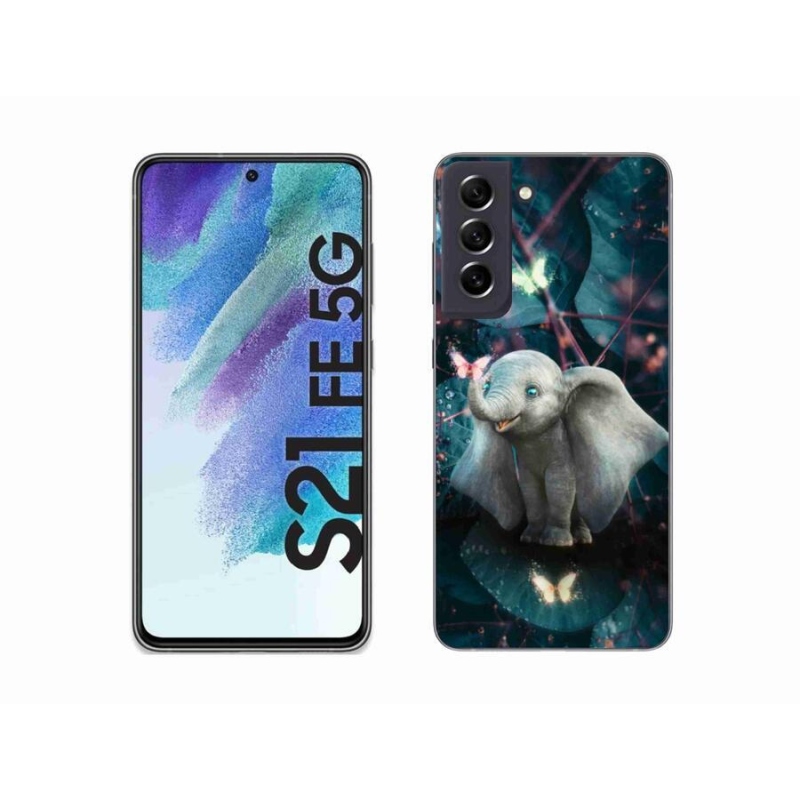 Gél védőhuzat mmCase Samsung Galaxy S21 FE 5G - aranyos elefánt