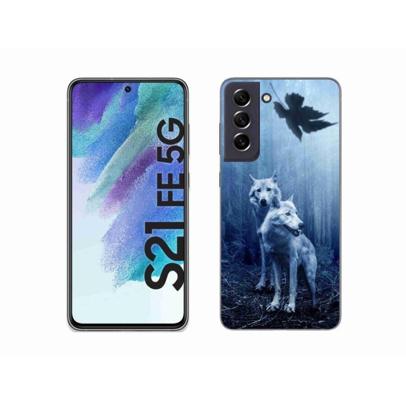 Zselés borítás mmCase Samsung Galaxy S21 FE 5G - farkasok az erdőben