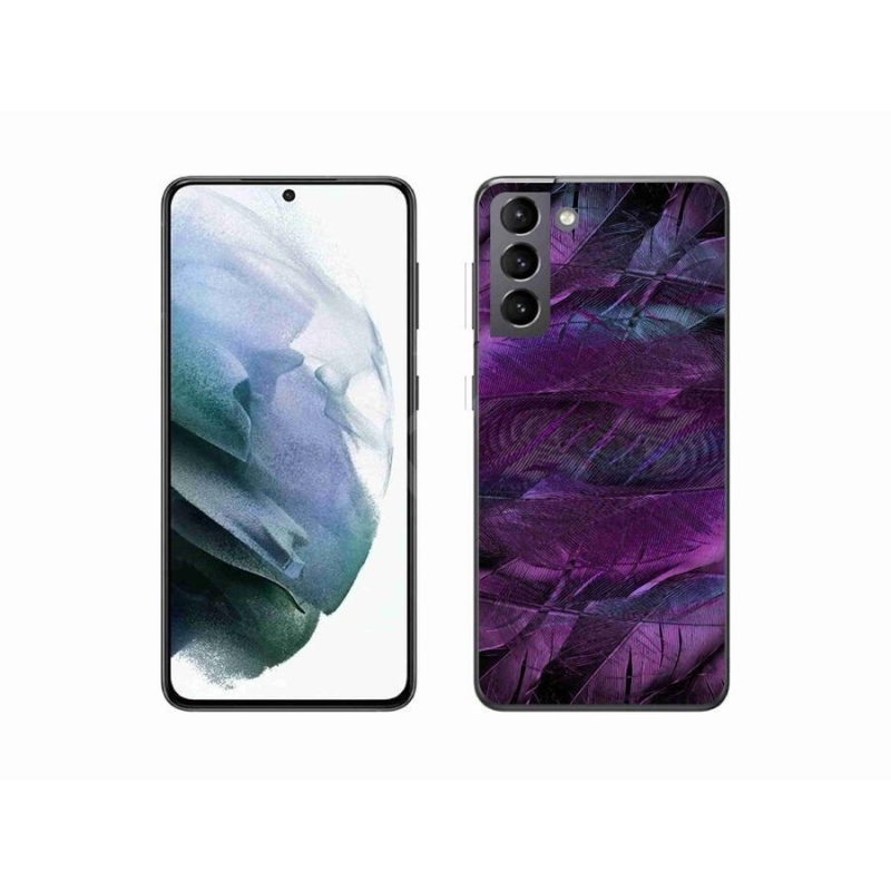 Gél védőhuzat mmCase Samsung Galaxy S21 - lila tollakhoz