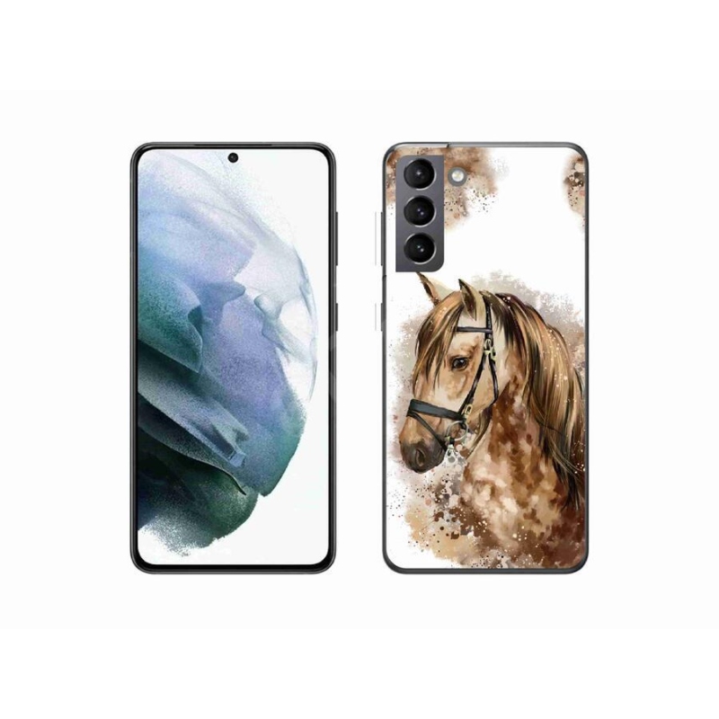 Gél borítás mmCase Samsung Galaxy S21 - barna rajzfilm lóhoz