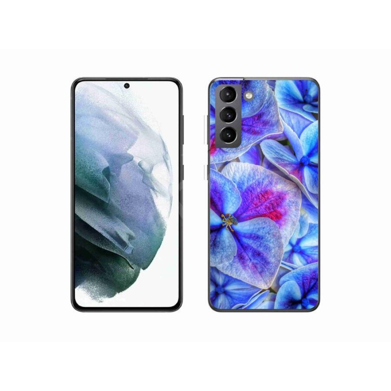 Gél védőhuzat mmCase Samsung Galaxy S21 - kék virágok 1