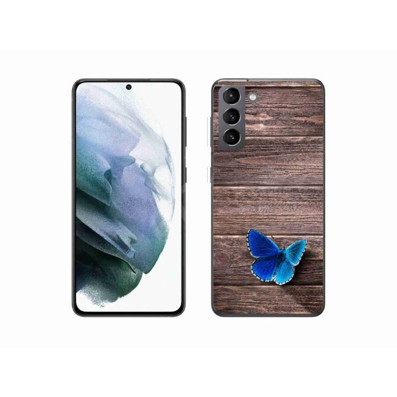 Gél védőhuzat mmCase Samsung Galaxy S21 - kék pillangó 1