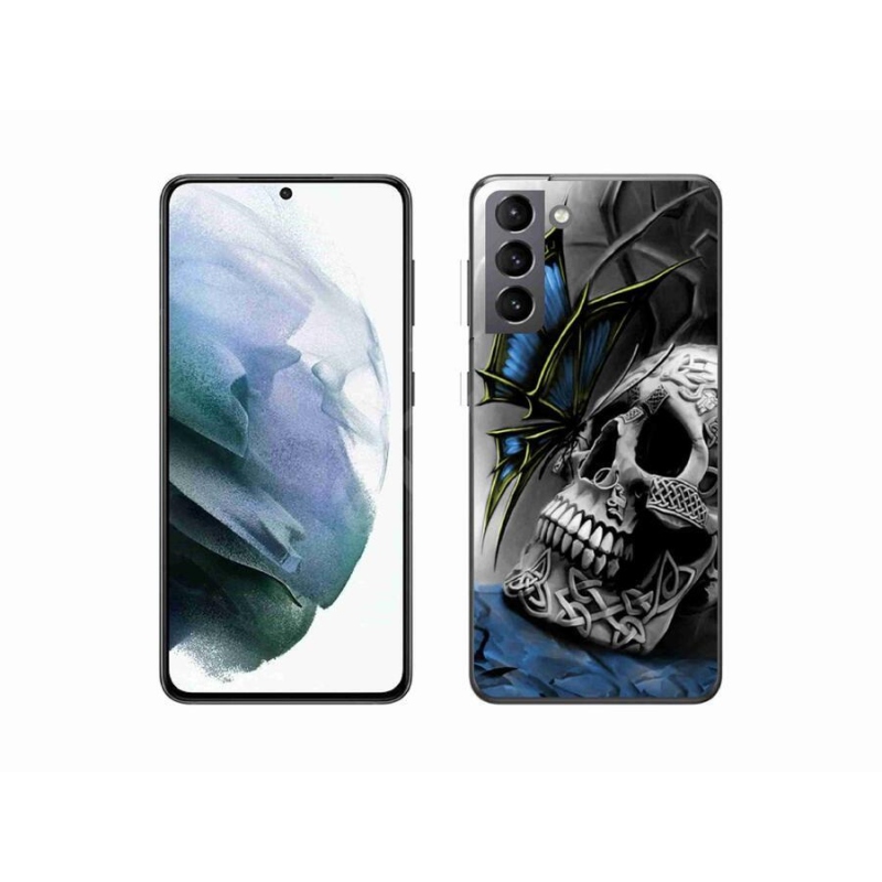 Gél borítás mmCase Samsung Galaxy S21 - pillangó és koponya