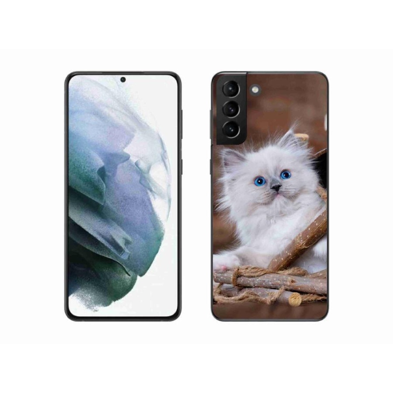 Gél védőhuzat mmCase Samsung Galaxy S21 Plus készülékhez - fehér cica