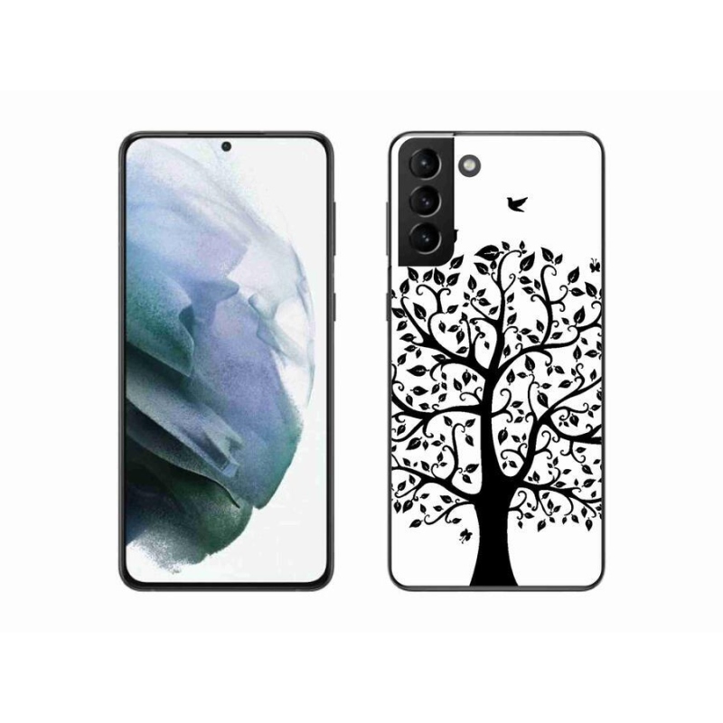 Gél védőhuzat mmCase Samsung Galaxy S21 Plus - fekete-fehér fa
