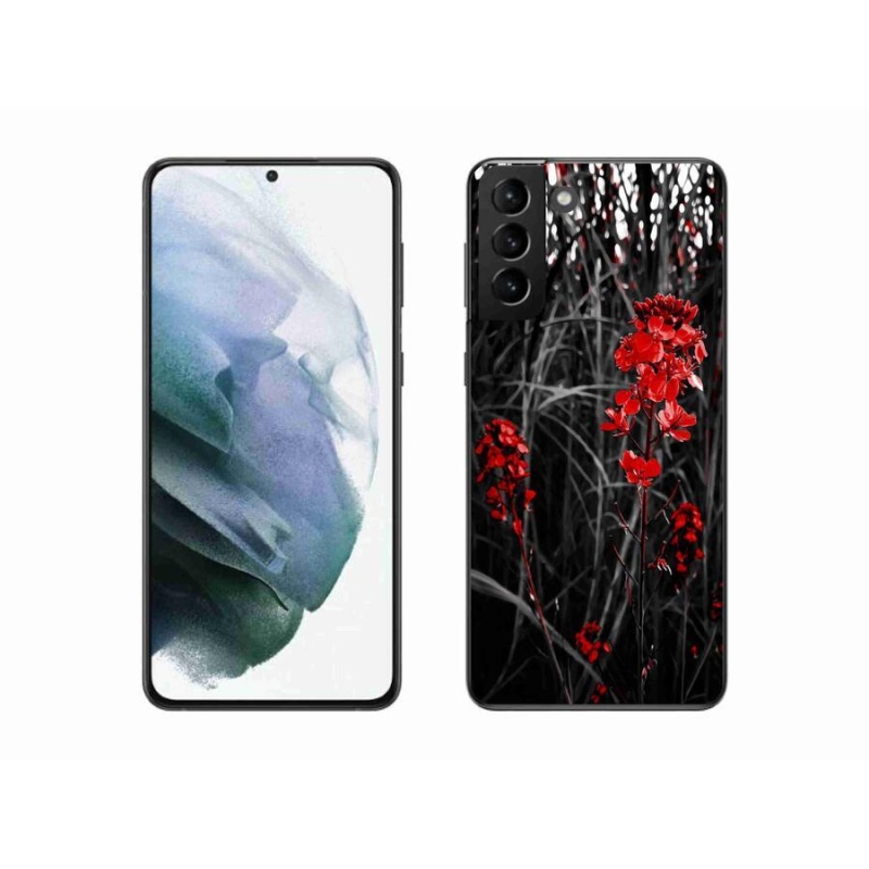 Zselés borítás mmCase Samsung Galaxy S21 Plus - piros növényhez