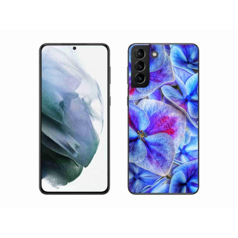 Gél védőhuzat mmCase Samsung Galaxy S21 Plus - kék virágok 1