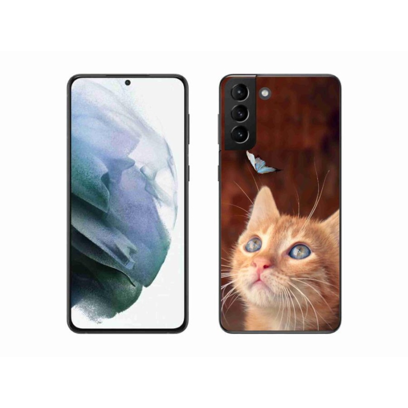 Gél borítás mmCase Samsung Galaxy S21 Plus készülékhez - pillangó és cica