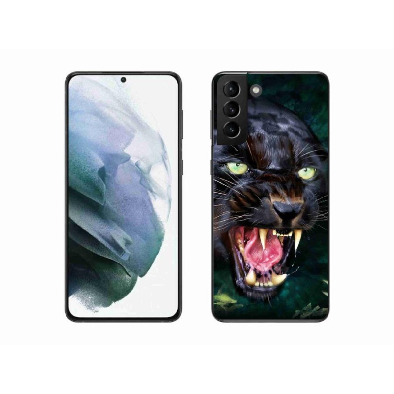 Gél borítás mmCase Samsung Galaxy S21 Plus készülékhez - dühös fekete párduc