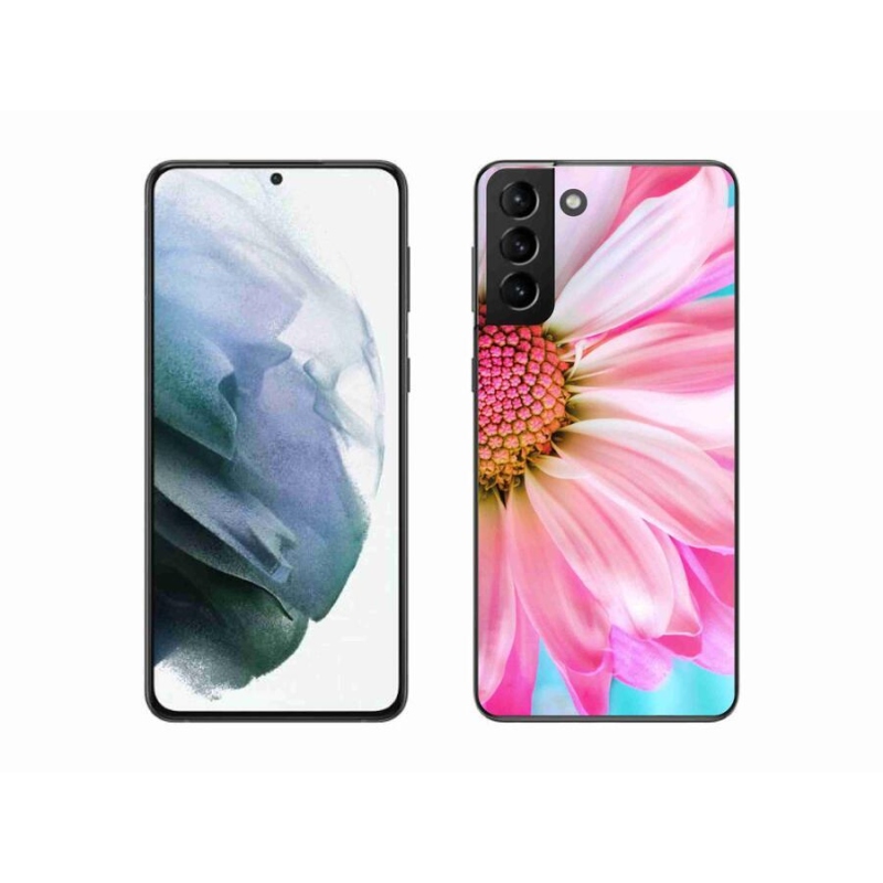 Gél védőhuzat mmCase Samsung Galaxy S21 Plus készülékhez - rózsaszín virág